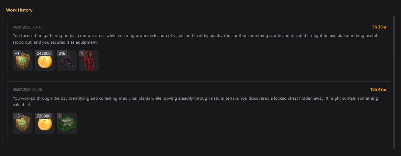 professions rewards